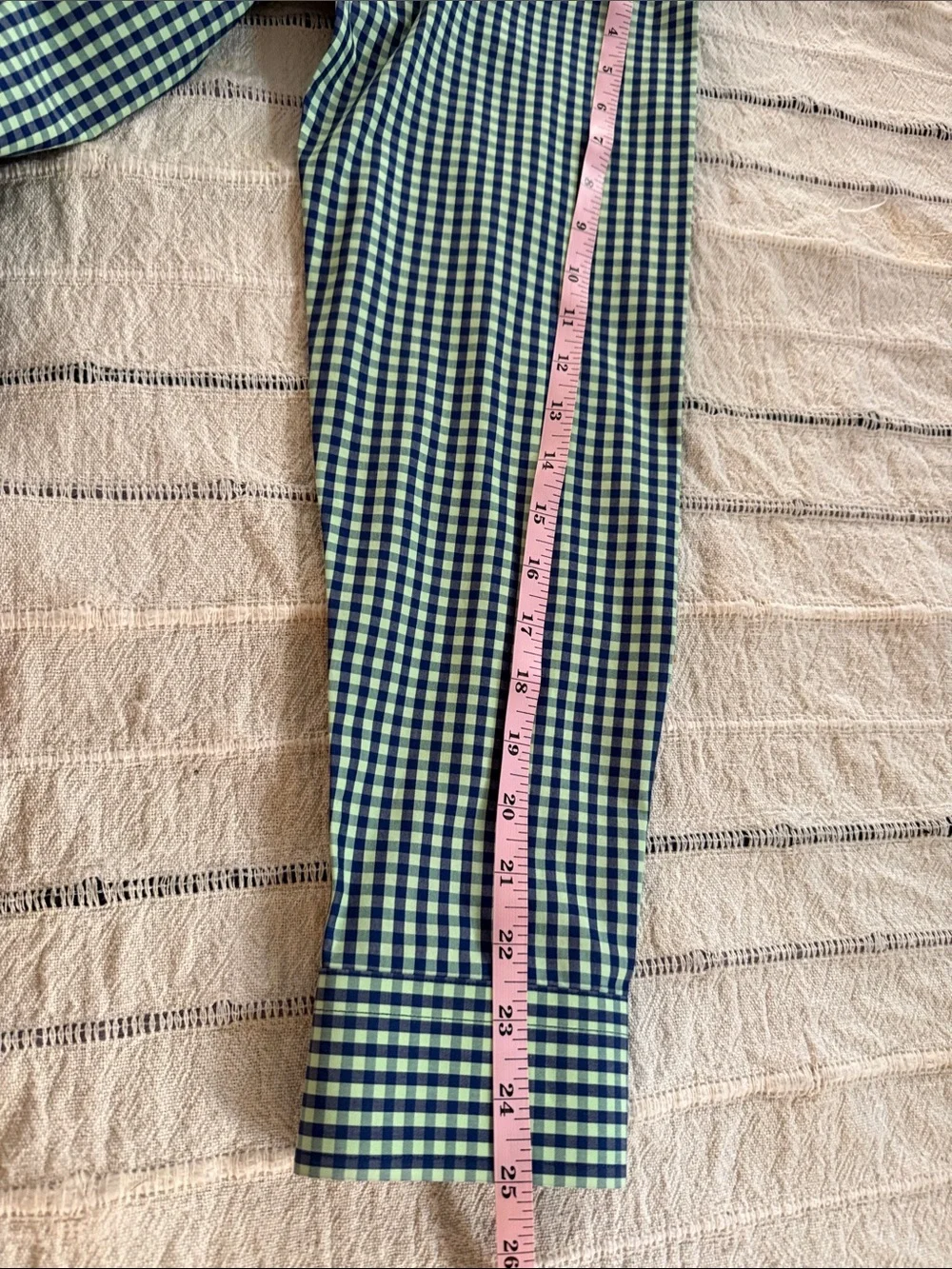 EUC Banana Republic Green and White Gingham Button-Down Shirt